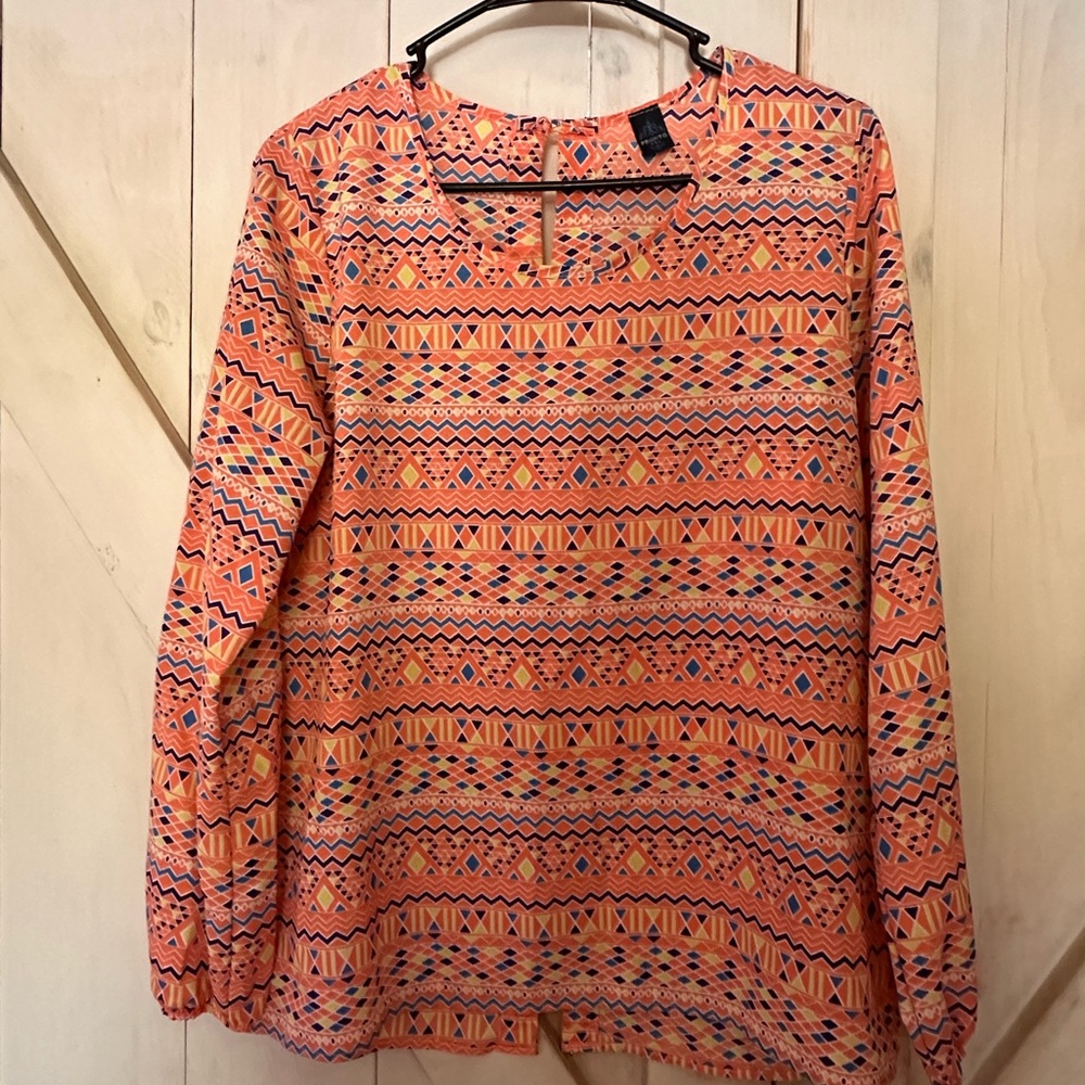 Vibrant Geometric Print Blouse